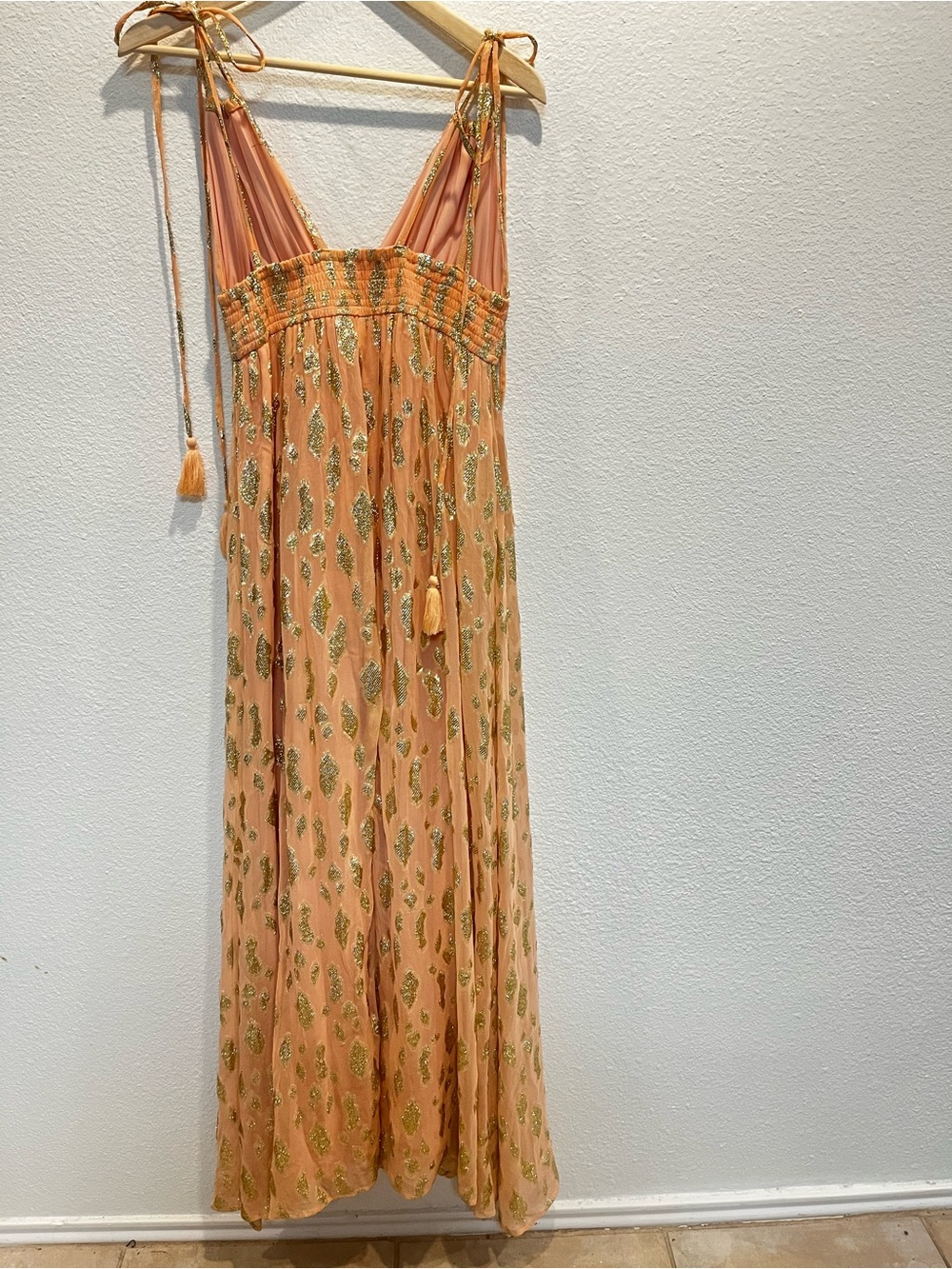 Altar'd State Pink Jumpsuit with Gold Foil Accents - Picture 4 of 8